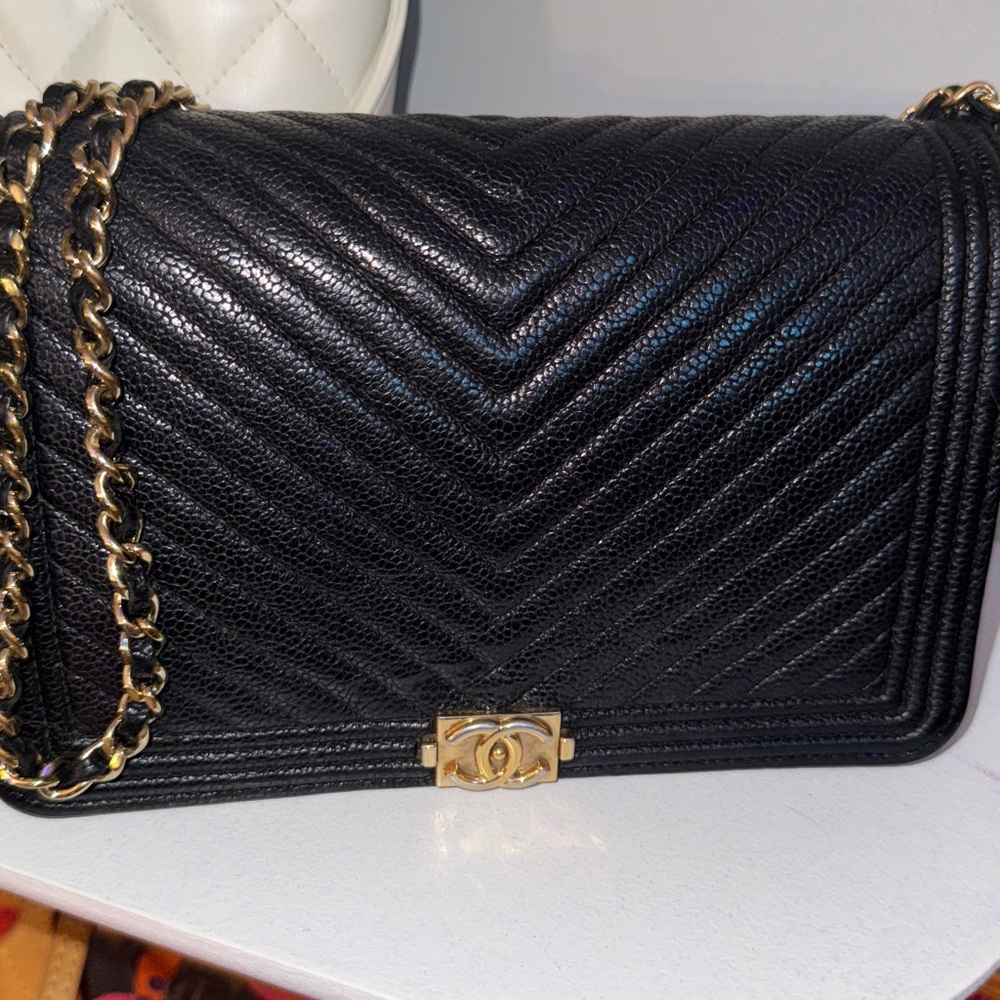 Chanel Boy Cavier Leather Woc
